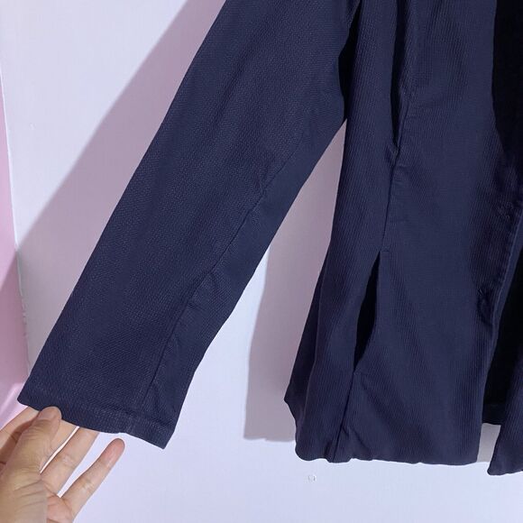 Eileen Fisher Blazer PL Navy Blue Snap Buttons Office Career Church Minimalist - Picture 5 of 16